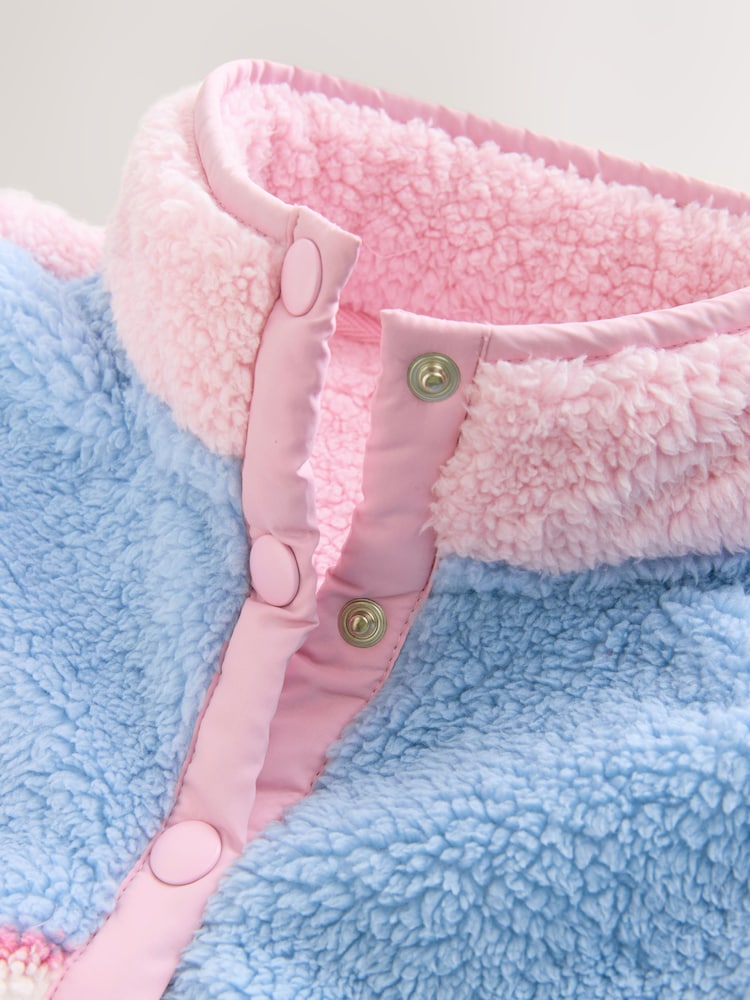 Pink/Blue Bunny Scene Half Popper Fleece (3mths-7yrs) - Image 8 of 8