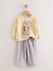 Yellow Gingham Bears Sweatshirt & Wide Leg Trousers Set (3mths-7yrs) - Image 6 of 8