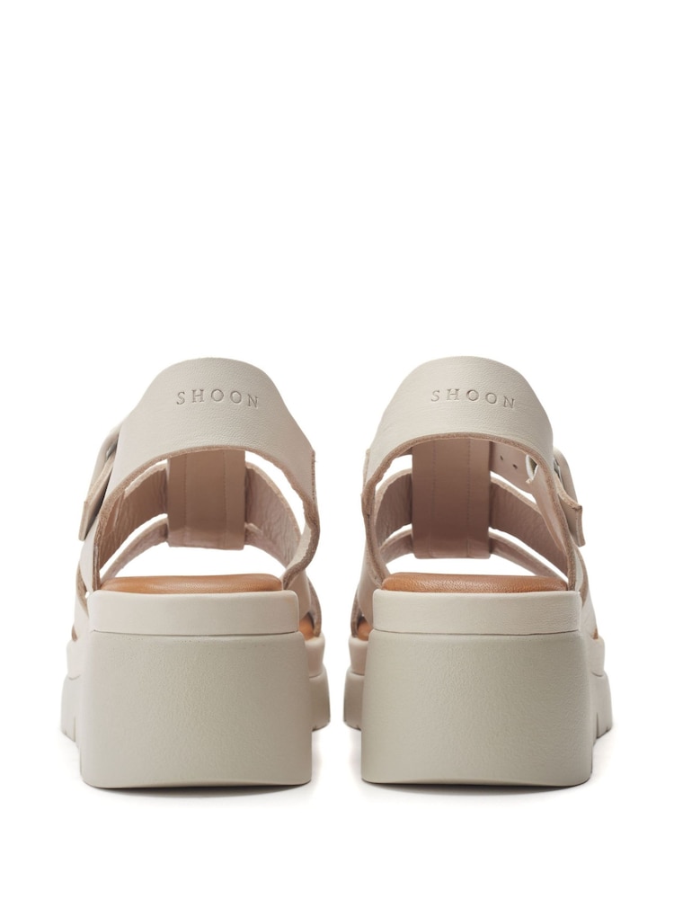 Buy Moda in Pelle White Bold Wedges Leather Fisherman Sandals from