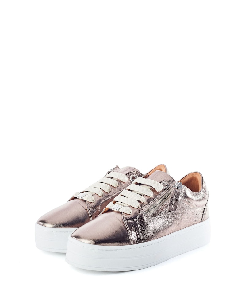Moda In Pelle Abbiy Chunky Slab Sole Side Zip Lace Up Trainers - Image 2 of 4
