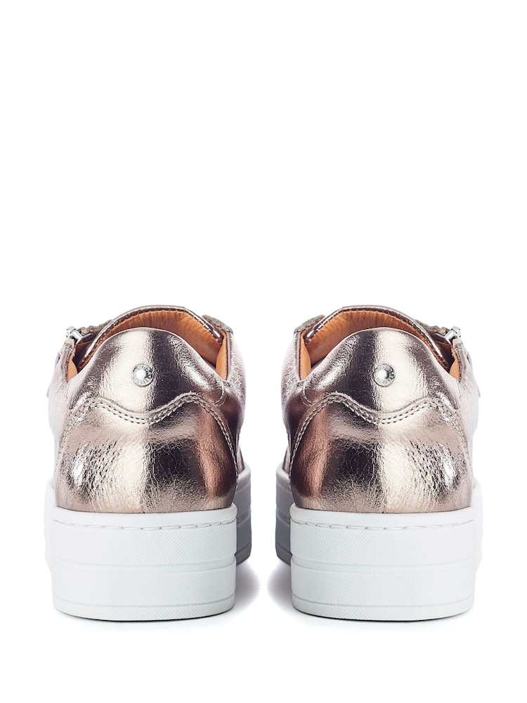 Moda In Pelle Abbiy Chunky Slab Sole Side Zip Lace Up Trainers - Image 3 of 4