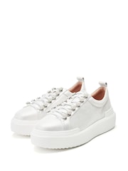 Белый - Moda in Pelle Blossie Pearl Detail Slab Sole Leather Trainers - Image 2 of 4