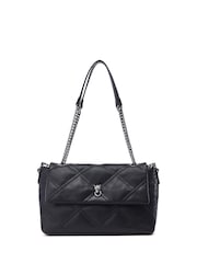 Moda in Pelle Bea Quilted Black Cross-Body Bag - Image 1 of 4