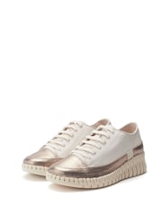 Moda in Pelle Shoon Grey Edrea Feature Wedges Sole Lace-Up Leather Trainers - Image 2 of 4