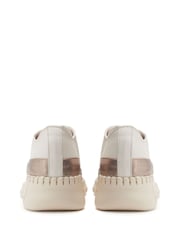 Moda in Pelle Shoon Grey Edrea Feature Wedges Sole Lace-Up Leather Trainers - Image 3 of 4