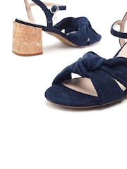 Синие босоножки на блочном каблуке с декоративным узлом Moda in Pelle Mokara - Image 5 of 5