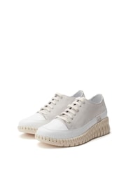 Moda in Pelle Shoon Grey Edrea Feature Wedges Sole Lace-Up Leather Trainers - Image 2 of 4