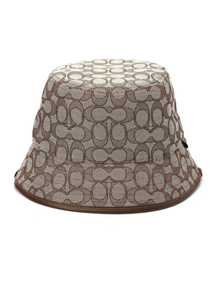 COACH Brown Signature C Jacquard Bucket Hat - Image 1 of 3