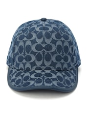COACH Blue Signature C Denim Baseball 100% Cotton Hat - Image 1 of 4