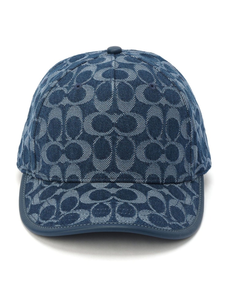 COACH Blue Signature C Denim Baseball 100% Cotton Hat - Image 1 of 4