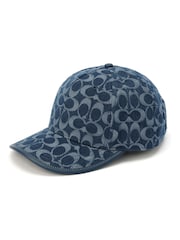 COACH Blue Signature C Denim Baseball 100% Cotton Hat - Image 2 of 4