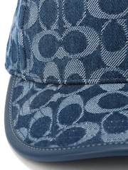 COACH Blue Signature C Denim Baseball 100% Cotton Hat - Image 4 of 4