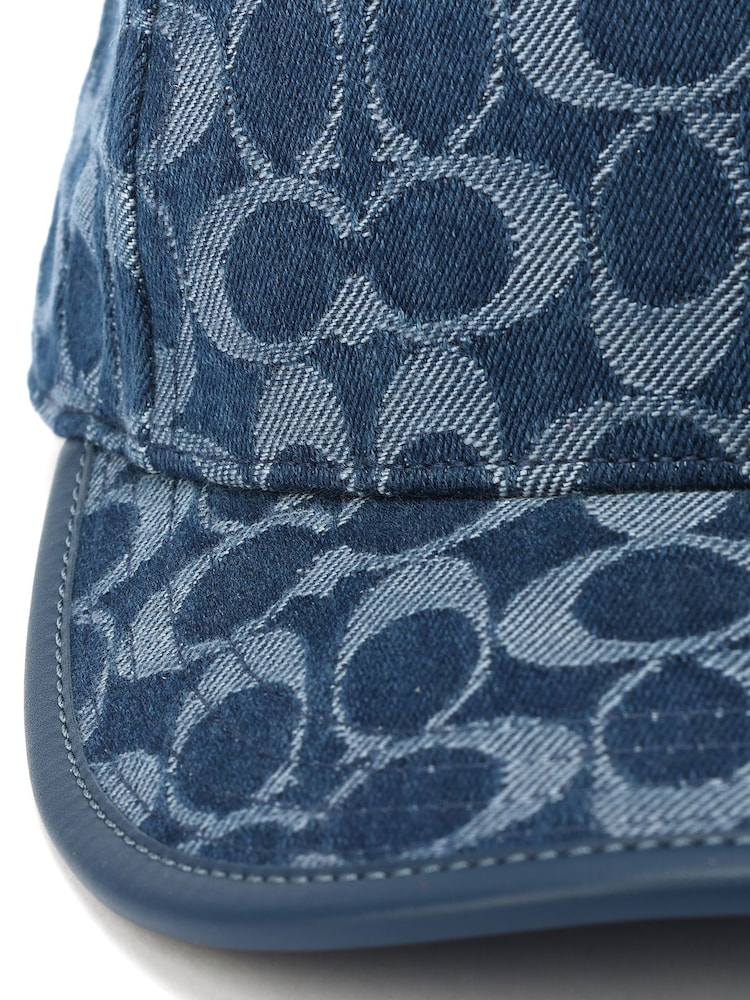 COACH Blue Signature C Denim Baseball 100% Cotton Hat - Image 4 of 4