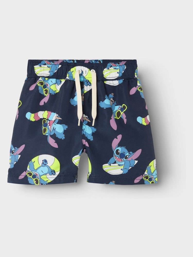 Name It Blue Disney Lilo and Stitch Long Swim Shorts - Image 2 of 2