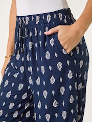 Roman Blue Petite Print Border Cropped Trousers - Image 5 of 5