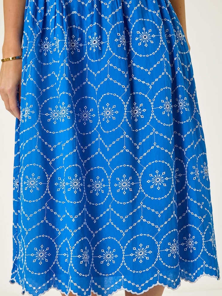 Azul - Roman Petite Contrast Embroidery Dress - Imagen 5 de 5 Azul - Roman Petite Contrast Embroidery Dress - Imagen 5 de 5