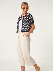 Roman Blue Petite Chevron Open cardigan - Image 2 of 5