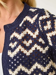 Roman Blue Petite Chevron Open cardigan - Image 5 of 5