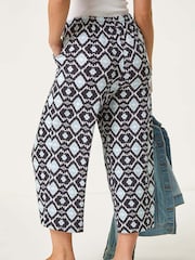 Roman Blue Petite Geo Print Stretch Trousers - Image 4 of 5