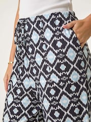 Roman Blue Petite Geo Print Stretch Trousers - Image 5 of 5