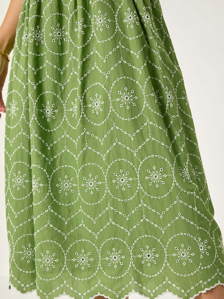 Verde - Roman Petite Contrast Embroidery Dress - Imagen 5 de 5 Verde - Roman Petite Contrast Embroidery Dress - Imagen 5 de 5