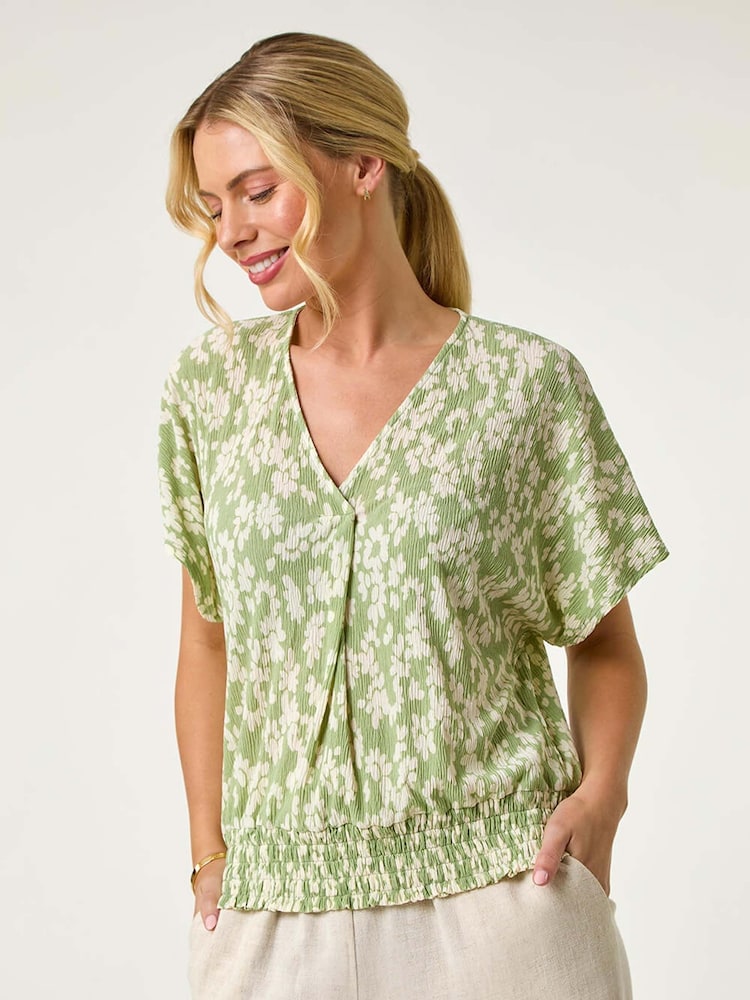 Roman Petite Floral Print Crinkle Blouson Top - Imagen 1 de 5