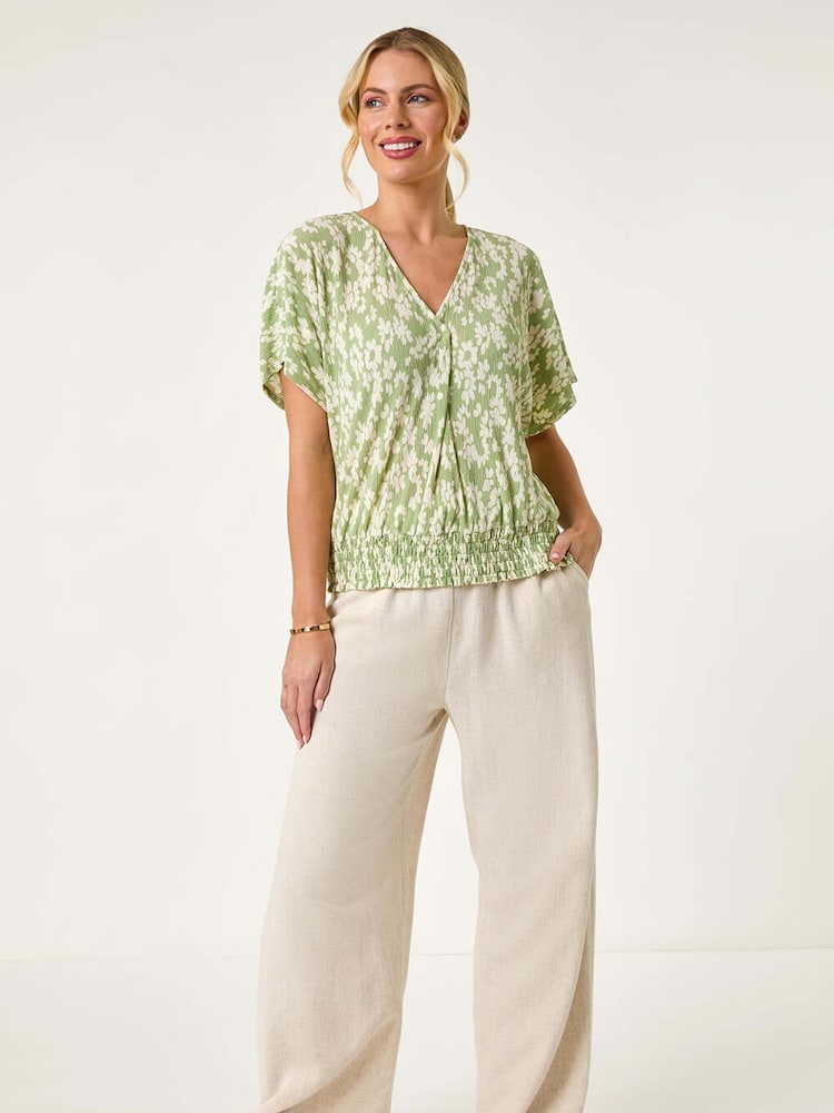 Roman Petite Floral Print Crinkle Blouson Top - Imagen 2 de 5
