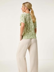 Roman Petite Floral Print Crinkle Blouson Top - Imagen 3 de 5