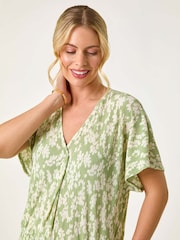 Roman Petite Floral Print Crinkle Blouson Top - Imagen 4 de 5