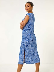 Roman Blue Abstract A-Line Midi Dress - Image 3 of 5