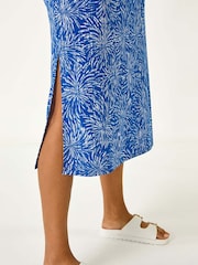 Roman Blue Abstract A-Line Midi Dress - Image 5 of 5
