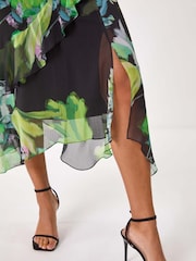Roman Green Botanical Floral Frill Dress - Image 5 of 5
