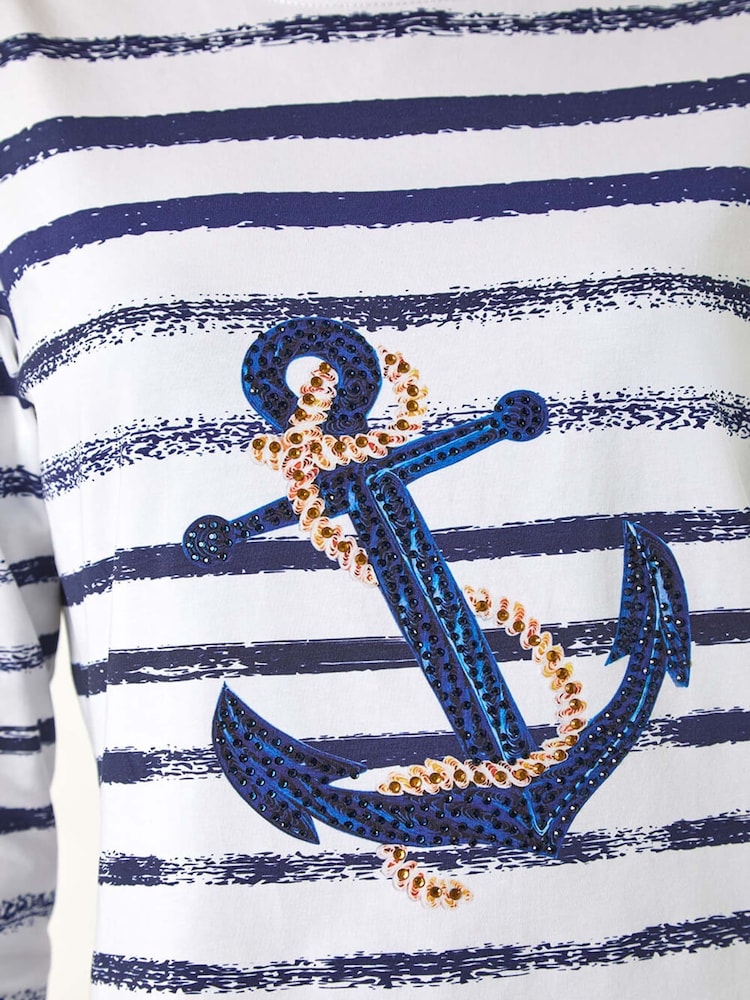 Haut Roman Anchor rayé Hotfix - Image 6 de 6