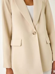 Roman Natural Buttoned Collar Revere Blazer - Image 5 of 5