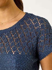 Blusa de malha mista de crochê Roman - Imagem 5 de 5