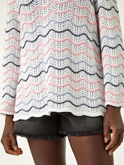 Roman White Multi Wave Scallop Crochet Jumper - Image 5 of 5