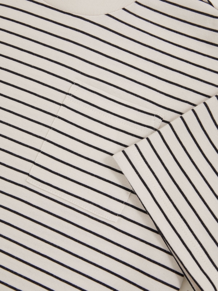 Blanco/azul marino - Reiss Paudie Cotton-Blend Stripe T-Shirt - Imagen 4 de 4