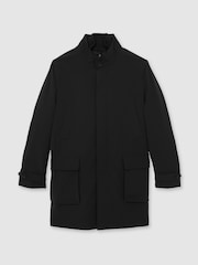 Reiss Black Player Hybrid Removable-Gilet Overcoat - Image 2 of 7