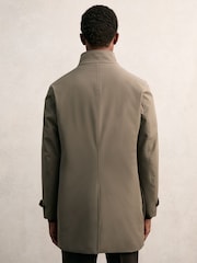 Reiss Mushroom Brown Player Hybrid Removable-Gilet Overcoat - Image 5 of 7