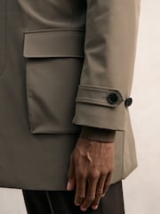 Reiss Mushroom Brown Player Hybrid Removable-Gilet Overcoat - Image 6 of 7