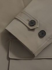 Reiss Mushroom Brown Player Hybrid Removable-Gilet Overcoat - Image 7 of 7