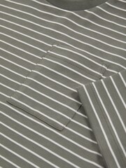Salvia/blanco - Reiss Paudie Cotton-Blend Stripe T-Shirt - Imagen 4 de 4