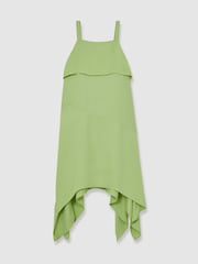 Reiss Green Alba Handkerchief-Hem Sleeveless Dress - Image 2 of 5