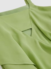 Reiss Green Alba Handkerchief-Hem Sleeveless Dress - Image 5 of 5