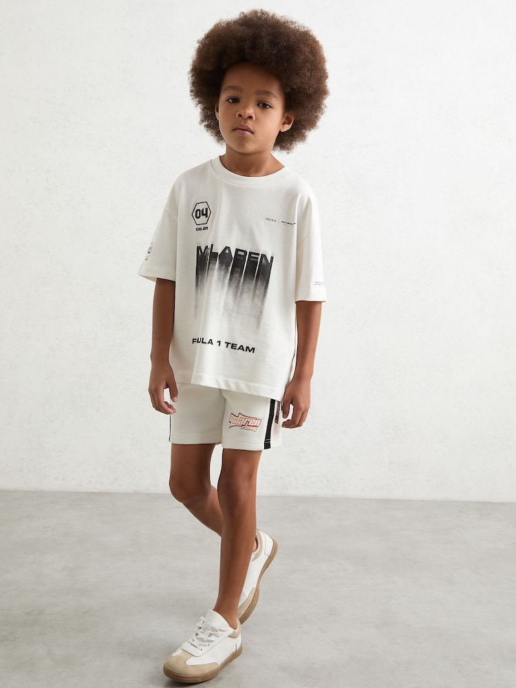 Reiss White Pole 3-9 yrs McLaren F1 Team British GP T-Shirt Unisex Fit - Image 1 of 6