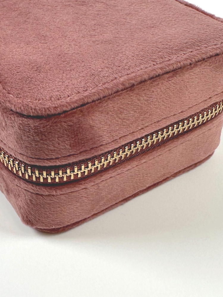 Loveabode Pink Personalised Velvet Travel Jewellery Box - Image 2 of 4