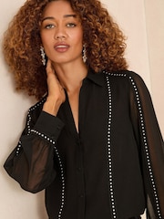 Love & Roses Black Long Sleeve Hardware Shirt - Image 4 of 4