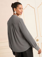 Love & Roses Grey Long Sleeve Hardware Shirt - Image 3 of 4