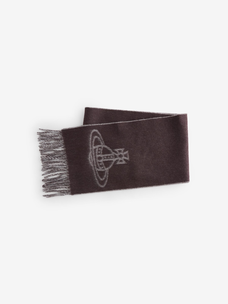 Vivienne Westwood Single Orb Double Brown Scarf - Image 1 of 5