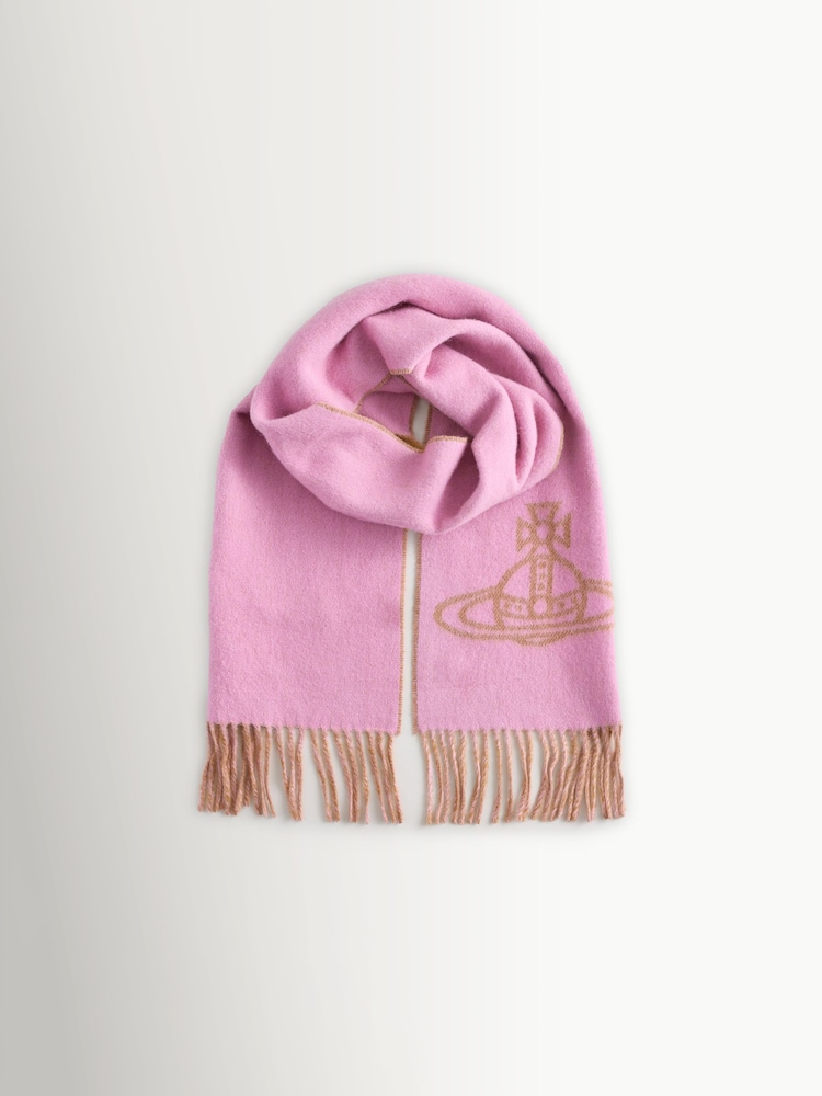 Vivienne Westwood Pink Vivienne Westwood Blue Single Orb Double Scarf - Image 1 of 3